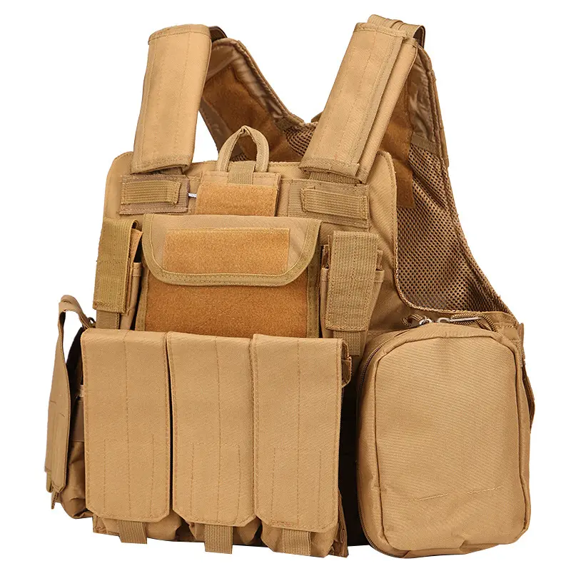 Camouflage tactical vest black hawk protective vest waterproof oxford human CS training equipment eight piece vest