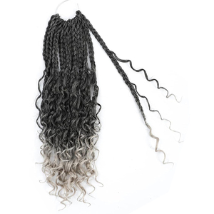 Dea scatola trecce uncinetto <span class=keywords><strong>capelli</strong></span> per donne Boho Box trecce uncinetto con estremità ricci Pre in loop trecce bohémien <span class=keywords><strong>capelli</strong></span> uncinetto - Product Image 2