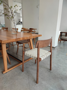 PurelyFeel-Sillas de comedor apilables nórdicas para el hogar, silla sencilla de ocio de madera sólida, silla con correa tejida <span class=keywords><strong>Betty</strong></span> - Product Image 4