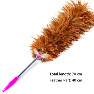 <span class=keywords><strong>Plumeau</strong></span> en plumes de poulet naturel pour nettoyage de voiture, maison, magasin, poignée en plastique fait à la main - Product Image 2