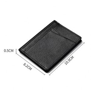Porte-cartes de crédit en cuir de vache 100% authentique, pochette à monnaie, boîte cadeau - Product Image 4