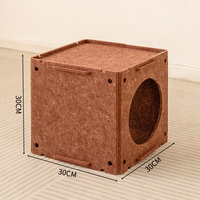 Nouveau Nid pour Animaux de Compagnie en Feutre Luxueux Semi-fermé, Lit pour Chat et Maison pour Chien, Doux et Durable, Convient à une Utilisation en Toutes Saisons