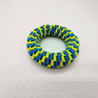 Jouet pour chien tressé avec grande anse, robuste, pour la mastication et le tirage, fait main, pour l'entraînement interactif des chiens de taille moyenne à grande