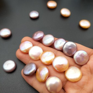 Lan Guang, venta al por mayor, Perla de botón barroco Natural, 13-14mm, perla redonda fuerte de color claro, pendiente colgante DIY, joyería - Product Image 3