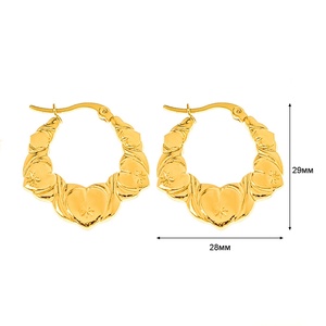 Retro Style Women's Stainless Steel Jewelry Bamboo Earrings with 18k Gold Plated <b>Titanium</b> U-Shaped Buckle Fashion Jewelry - Product Image 1