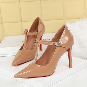 Job Wear New Trendy Buckle <b>Closed</b> <b>Toe</b> Pumps Women's Trendy <b>Heels</b> for Ladies - Product Image 2