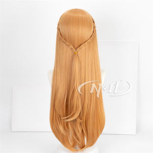Perruque de <span class=keywords><strong>cosplay</strong></span> ND Yuuki <span class=keywords><strong>Asuna</strong></span>, Anime Sword Art Online, cheveux longs brun clair, costume de fête à thème, synthétique, sans dentelle, densité 130% - Product Image 4