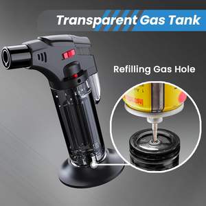 Горячая распродажа: многоразовые бутановые зажигалки-горелки, дешевые оптовые портативные зажигалки с регулируемым пламенем - Product Image 5