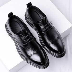 Chaussures habillées en cuir à lacets pour hommes, noires, formelles, pour mariage, affaires, taille adulte 1299 - Product Image 2