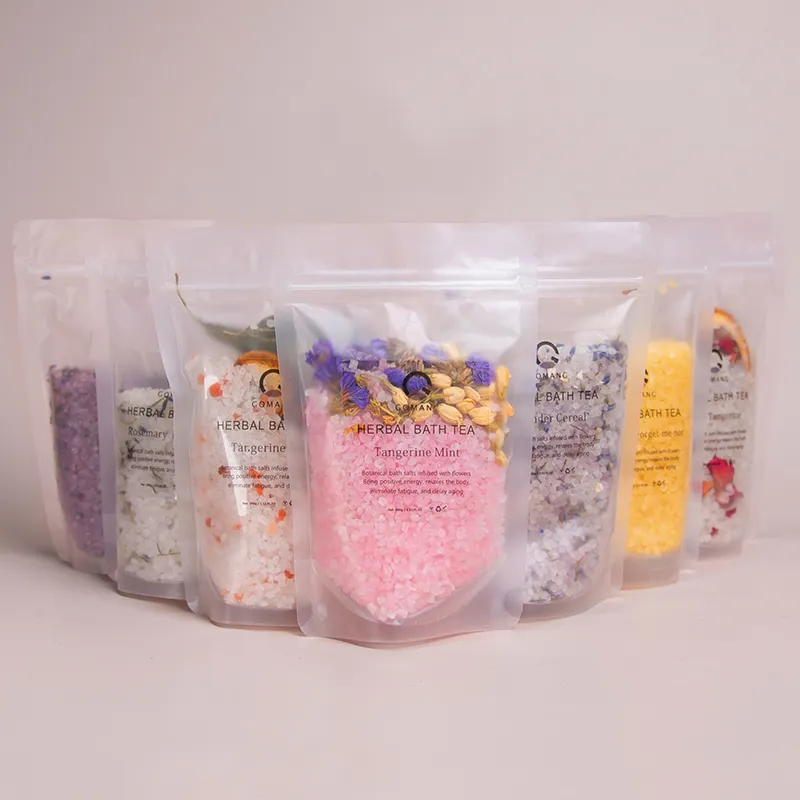 Paquet de sac de sels de bain 200g de sels de bain recyclés Aromathérapie Sels de bain naturels relaxants et biologiques parfumés