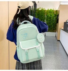 Sac à dos scolaire de haute qualité, sac de voyage pour étudiants, sac à fermeture éclair pour ordinateur portable, sac à dos en nylon imperméable pour filles, grande capacité, écologique - Product Image 5