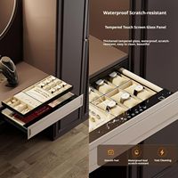 Coffre-fort coulissant pour la sécurité domestique avec serrure biométrique à empreinte digitale, boîte de rangement pour bijoux, argent, documents et objets de valeur