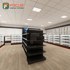 Vitrina de Exhibición para Tienda de Cigarrillos con Tapa de Vidrio, Mostrador de Madera y Vidrio con Iluminación LED, Vitrina para Exhibición de Tabaco - Product Image 3