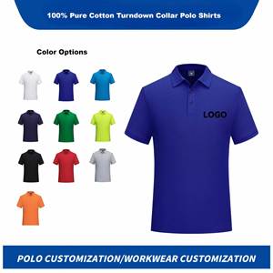 Promotional Appraels Classic Business Pure Cotton Turndown Collar Polo <b>Shirts</b> With Custom Logo for Branding Events - Product Image 2
