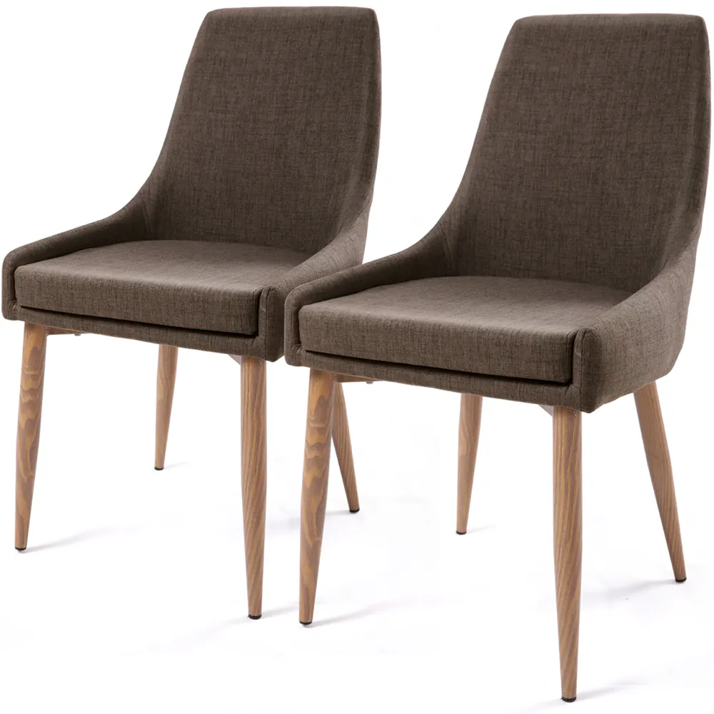 Hot sale Hight Backrest Leisure Armchair Dining Room Chair Solid Wood Legs Fabric Upholster Restaurant chair Dining Chairs