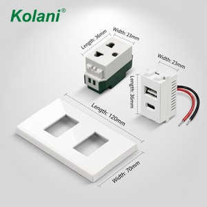 เต้ารับติดผนังทองแดงแบบคู่ Kolani 120 แบบฝังขนาดเล็ก 3 ขา พร้อมช่องเสียบ USB Type-C ชาร์จเร็ว ป้องกันการงัดแงะ - Product Image 3