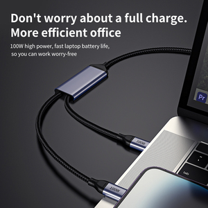 Pd100w 2 trong 1 kép Loại C 5A điện thoại di động dữ liệu cáp cabl USB sạc nhanh đa phí USB Loại C Cáp - Product Image 3