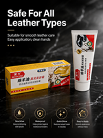 Bálsamo para Cuero Black Bull 70g con Lanolina, Crema de Acabado para Cuero Genuino Resistente al Agua, para Superficies de Botas de Trabajo Resistentes, para Hombre/Mujer