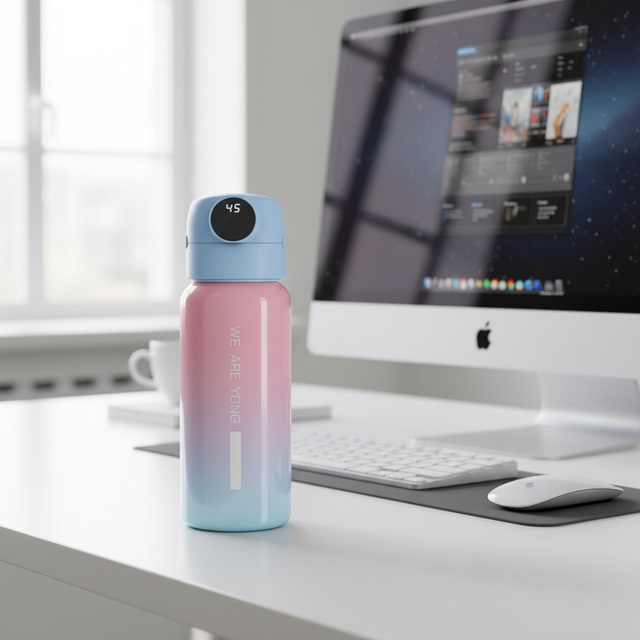 Brand New Smart Drinkware Fingerprint Insulated Mug, Dual Drinking Modes, Customizable as an Ideal Gift