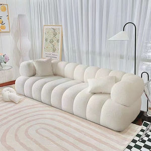 Sofá sin hueso minimalista nórdico, relleno de espuma, línea de lana de cordero, sofá Modular ecológico para muebles de apartamento, volumen pequeño - Product Image 2