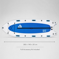 SUP gonflable robuste de 12,5 pieds, 20 cm d'épaisseur, extra large, kit complet avec pompe et pagaie pour 3 personnes