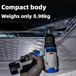 Perceuse à percussion sans fil robuste avec batterie à charge rapide pour le travail du béton, du métal et du bois, perceuse sans balais - Product Image 4