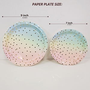 Assiettes à dîner jetables plaquées or de couleur dégradé personnalisées - Product Image 3