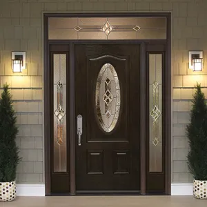 최고의 나무 문 디자인 입구 문 사이드 라이트 단단한 나무 마호가니 항목 문