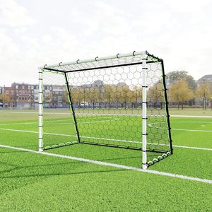 But de football pliable 6x4FT en tube d'acier avec filet de rebond et mur de protection pour usage extérieur - Product Image 1