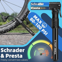 FAST Mini Portable Bike Hand Pump Aluminum & Steel 120PSI Schrader Valve Lightweight Durable Bicycle Tire Pump