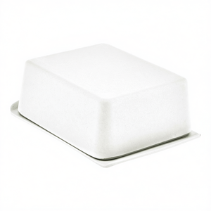 Mantequillera de cerámica blanca cuadrada, diseño natural, fabricada en Alemania. - Product Image 2