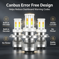 Ampoule de phare LED COB-6SMD H7 H11 Jaune Blanc Double Couleur Feux de Croisement et de Route Feux Antibrouillard