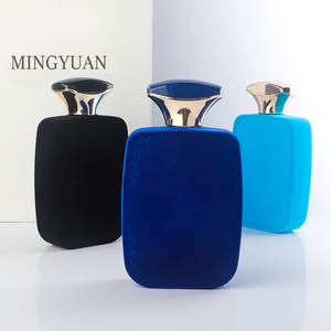 Nuevo frasco de perfume de vidrio flocado de 100 ml, el más vendido, con tapa exquisita para rellenar perfumes de marca personal - Product Image 3
