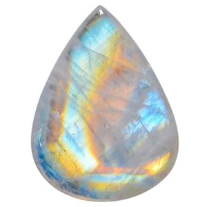 Pierre précieuse naturelle de pierre de lune arc-en-ciel, 49+ carats, taille poire, polie, pour la fabrication de bijoux - Product Image 1