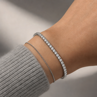 Bracelet tennis 3 carats à quatre griffes, diamant de laboratoire taille ronde 2 mm, or massif 10K 14K 18K, 6,5 pouces, bijoux fins personnalisés en gros