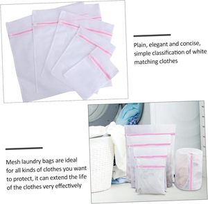 Sacs de lavage protecteurs pour lingerie et vêtements, en maille polyester avec fermeture éclair, tailles assorties, organisateur de vêtements - Product Image 6