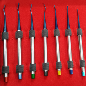 ชุดเครื่องมือถอนรากฟัน BK Industries 7 ชิ้น พร้อมด้ามจับแบบมีลาย  สำหรับการถอนแบบ Luxating PDL  มีหลายสี  ใช้สำหรับการผ่าตัดด้วยมือ - Product Image 1
