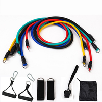 Cinturón de cuerda de tensión TPE de 11 piezas, equipo de entrenamiento de fitness elástico multifuncional, bandas de ejercicio de resistencia pesada, juego de una palabra