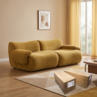 VONLIVA Ensemble de canapés modulaires sectionnels modernes et rétro, surdimensionné, avec deux longues chaises longues en velours, personnalisable, canapé sans structure
