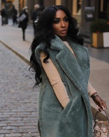 KY Long manteau de fourrure veste de fourrure gilet sans manches veste Logo personnalisé pour les femmes