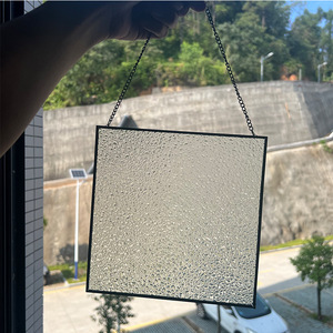 Handmade DIY Modern Transparent <b>Square</b> Rectangle Hanging Glass Ornaments Crystal Suncatchers Christmas Handpainted Deco - Product Image 2