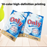 Sachet d'emballage personnalisé en plastique laminé imprimé par gravure pour lessive en poudre, résistant à l'humidité, pochette autoportante pour détergent à lessive