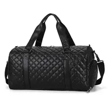 Leather Travel Bag PU Handbag Shoulder Messenger Bag Dry and Wet Separate Separate Shoe Compartment Luggage Bag