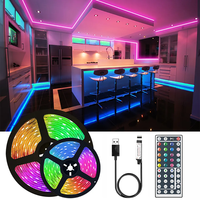Vente en gros de bande lumineuse LED intelligente flexible avec télécommande et application, 2835 Rgb, 1M 2M 3M 4M 5M, éclairage de fond d'écran de bureau