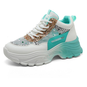 LYKU QR8961 Zapatos Deportivos Casuales con Cordones para Mujer, Diseño de Malla con Suela Gruesa, Transpirables, Ligeros, Antiolor, de PU, para Otoño - Product Image 5