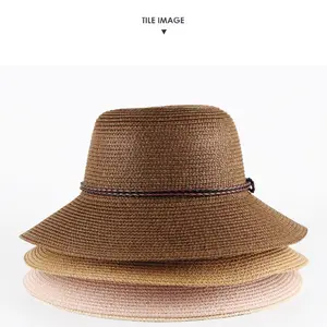 Factory direct supply women's large beach bucket hat eco minimalist sun visor hats for womens foldable beach visors