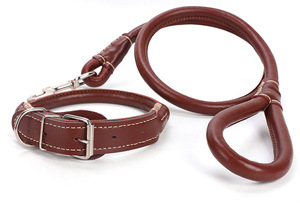 QUCHONPET Wholesale Cheap Adjustable PU Pet Cat <strong>Dog</strong> Collar <strong>Dog</strong> Leash, PU Pet <strong>Dog</strong> Leash Collar Set - Product Image 2