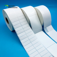 Rouleau d'étiquettes en vinyle blanc pour emballage, adhésif Permanent, personnalisé, numéro de série imprimé