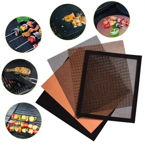 PTFE Coated Fiberglass Fabric Food Grade Multipurpose Non-Stick Grill Mesh Barbecue Reusable Baking Liners