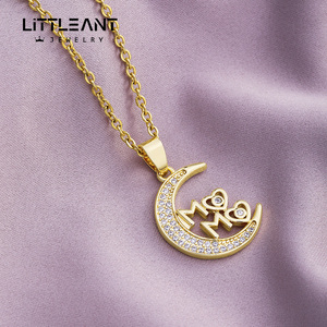 Gioielli di Design di moda cuore stella luna placcato oro in acciaio inox collana per la mamma regali - Product Image 6
